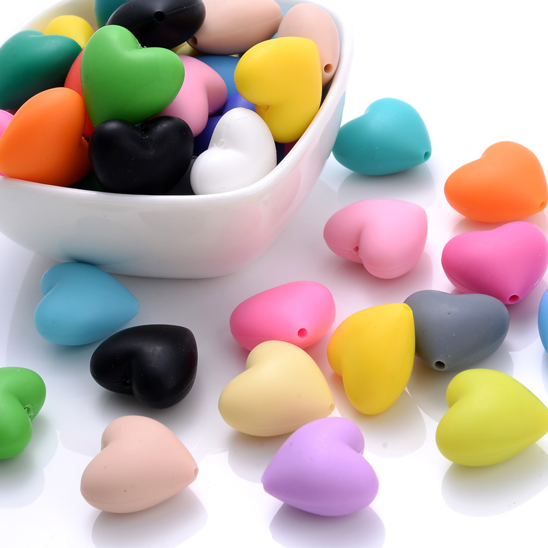 10Pcs Peach Heart Silicone Bea - Baby Products Eco Friendly incelemesi ve fiyatı
