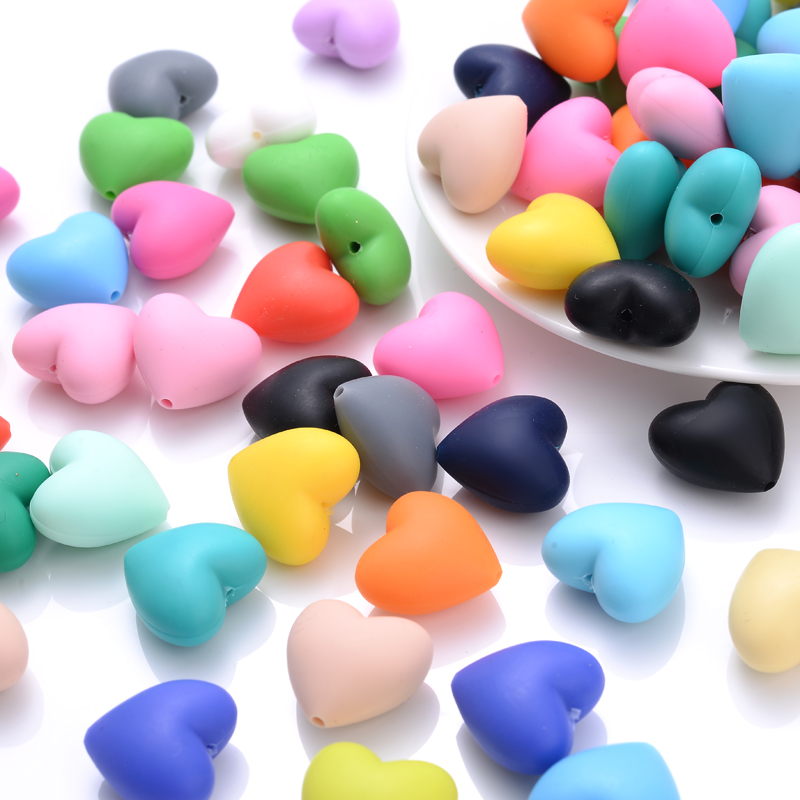 10Pcs Peach Heart Silicone Bea - Baby Products Eco Friendly incelemesi ve fiyatı