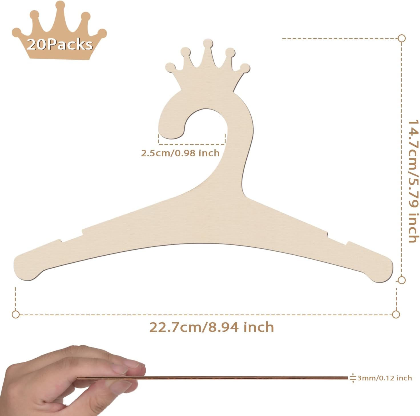 Wooden Baby Hangers 9 Inch, Cu - Baby Products Pack incelemesi ve fiyatı