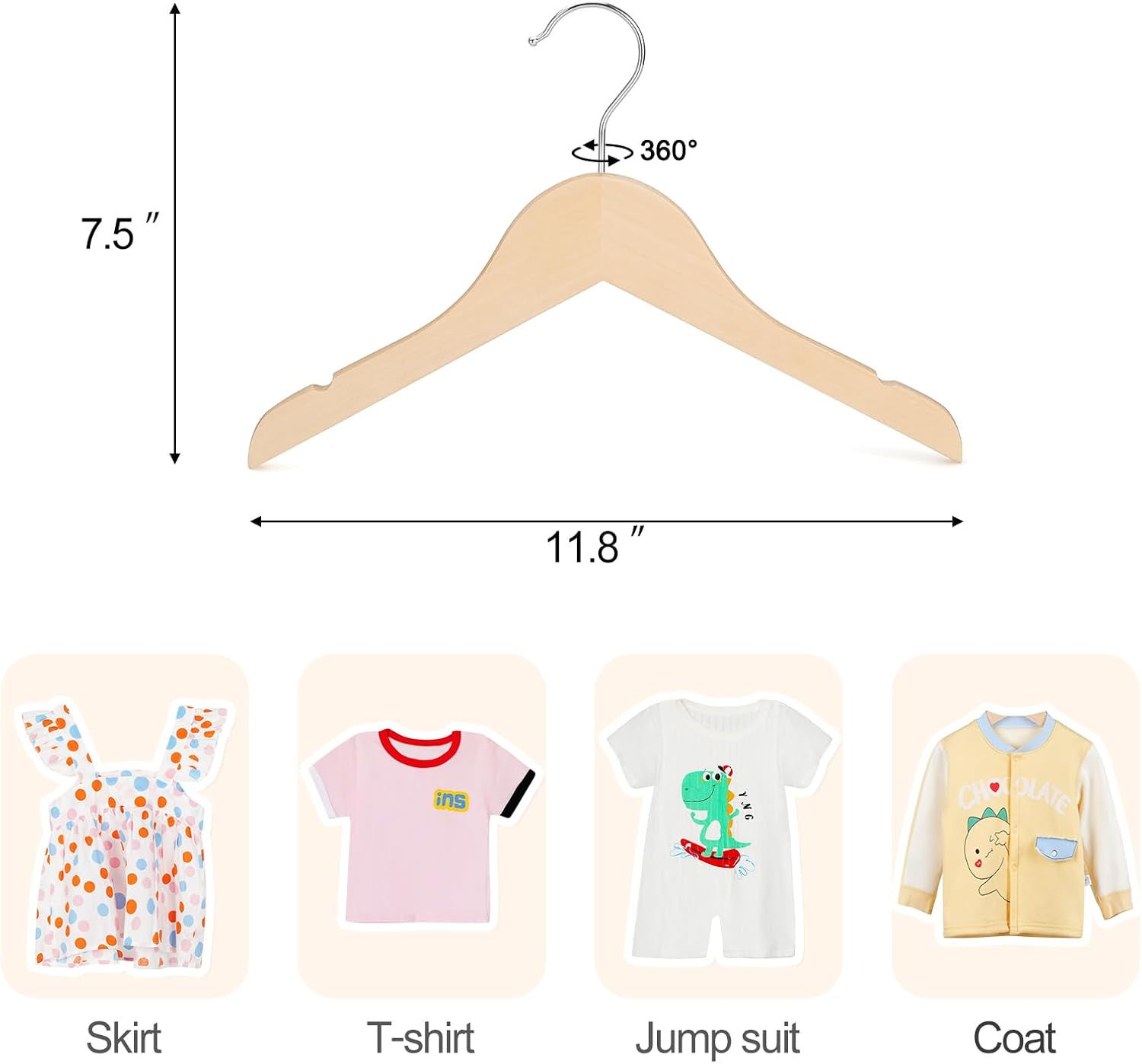 Natural Wood Kids Hangers with - Baby Products Pack incelemesi ve fiyatı